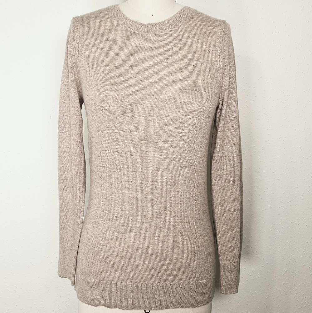 Banana Republic Italian Wool Cashmere Blend Rope Trim Sweater XS Beige - Picture 2 of 11